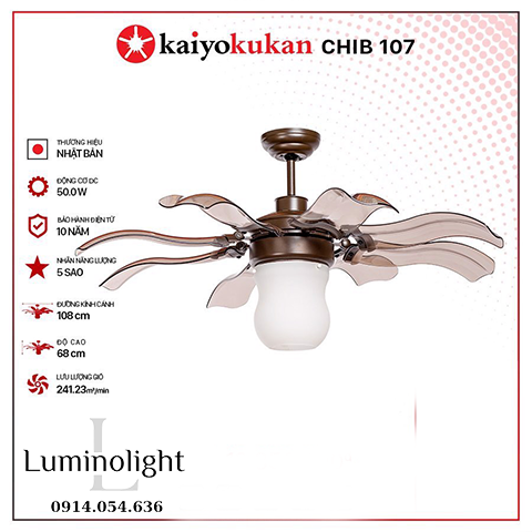 CHIB 107 Quạt trần đèn Kaiyokukan CHIB 107