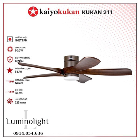 KUKAN211.1 Quạt trần Kaiyokukan kukan 211