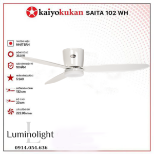 Quạt trần đèn Kaiyokukan Saita 102-WHITE