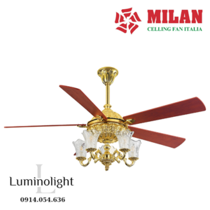 Quạt trần đèn ITALIA mạ vàng 24K – FY962