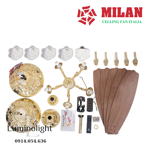 FY966-1 Quạt trần đèn ITALIA mạ vàng 9999 – FY966